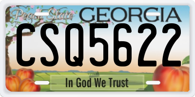 GA license plate CSQ5622