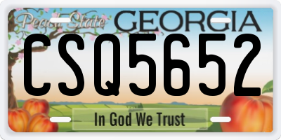 GA license plate CSQ5652