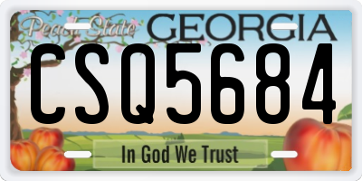 GA license plate CSQ5684