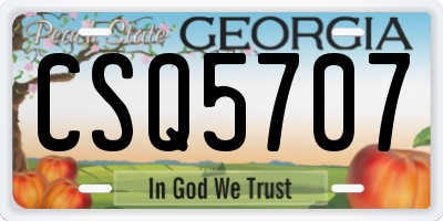 GA license plate CSQ5707