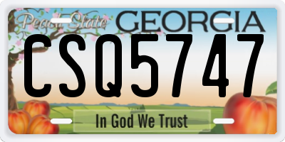 GA license plate CSQ5747
