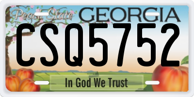 GA license plate CSQ5752