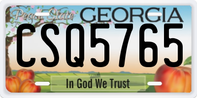 GA license plate CSQ5765