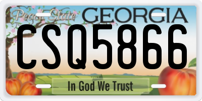 GA license plate CSQ5866