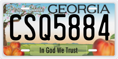 GA license plate CSQ5884