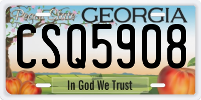 GA license plate CSQ5908