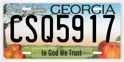 GA license plate CSQ5917