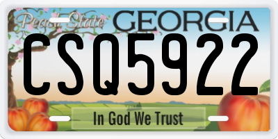 GA license plate CSQ5922
