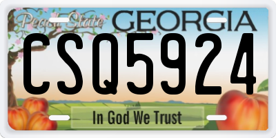 GA license plate CSQ5924