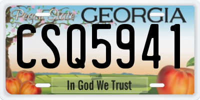 GA license plate CSQ5941