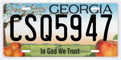 GA license plate CSQ5947