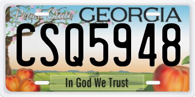 GA license plate CSQ5948