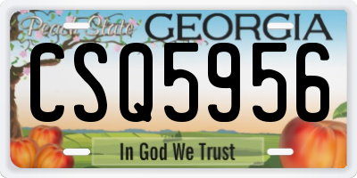 GA license plate CSQ5956
