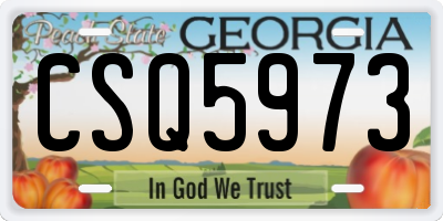 GA license plate CSQ5973