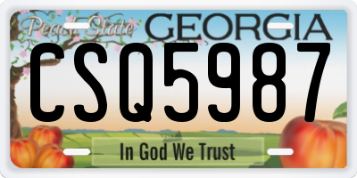 GA license plate CSQ5987