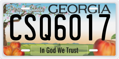 GA license plate CSQ6017