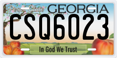 GA license plate CSQ6023