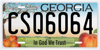 GA license plate CSQ6064