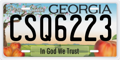 GA license plate CSQ6223
