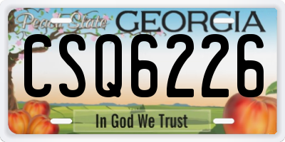 GA license plate CSQ6226