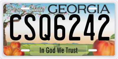 GA license plate CSQ6242
