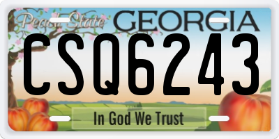 GA license plate CSQ6243