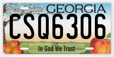 GA license plate CSQ6306