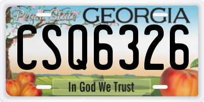 GA license plate CSQ6326