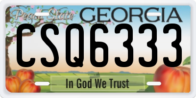 GA license plate CSQ6333