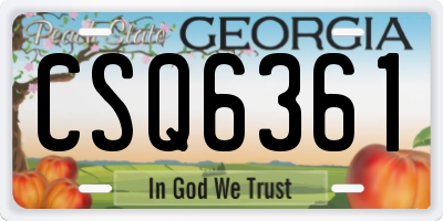 GA license plate CSQ6361