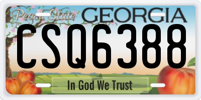 GA license plate CSQ6388