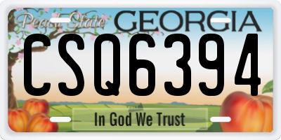 GA license plate CSQ6394