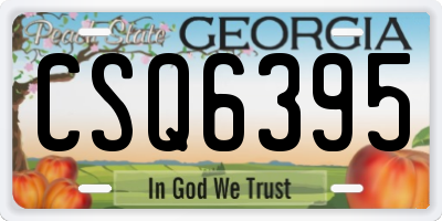 GA license plate CSQ6395