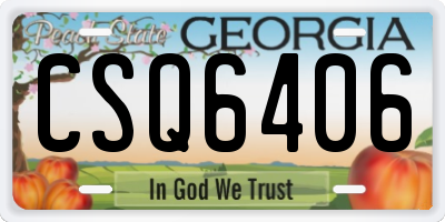 GA license plate CSQ6406