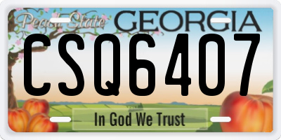 GA license plate CSQ6407