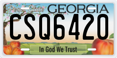 GA license plate CSQ6420