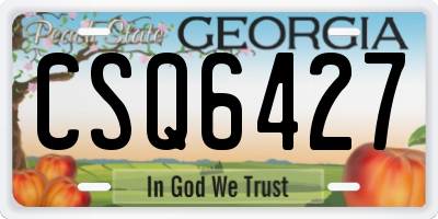 GA license plate CSQ6427