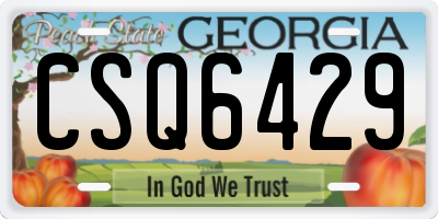 GA license plate CSQ6429