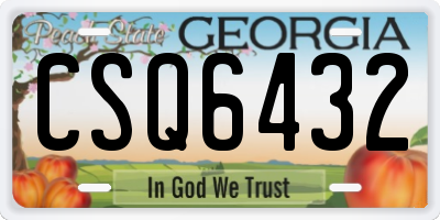 GA license plate CSQ6432