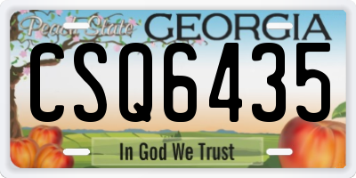 GA license plate CSQ6435