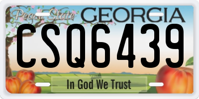 GA license plate CSQ6439