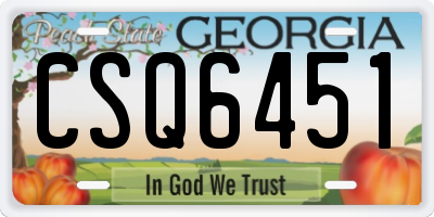 GA license plate CSQ6451