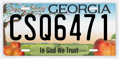 GA license plate CSQ6471