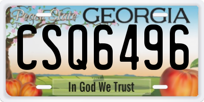 GA license plate CSQ6496