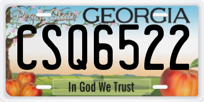 GA license plate CSQ6522