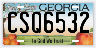 GA license plate CSQ6532