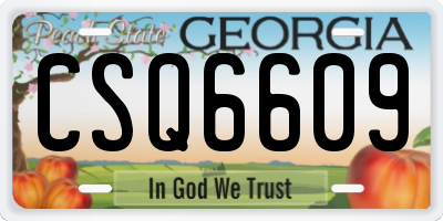 GA license plate CSQ6609
