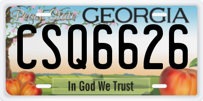 GA license plate CSQ6626