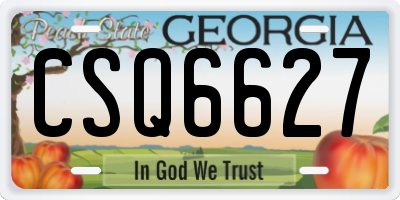 GA license plate CSQ6627
