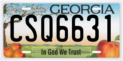GA license plate CSQ6631